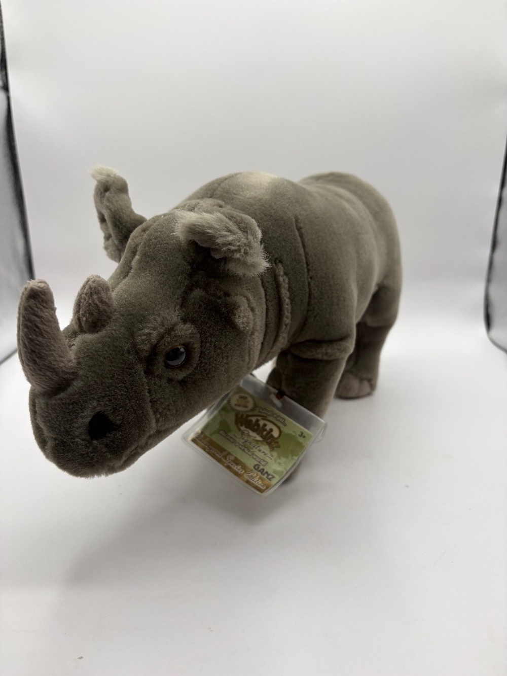 Webkinz Ganz Signature Endangered Species Black African Rhinoceros Plush NEW